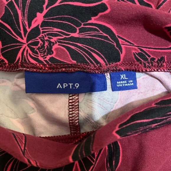 APT 9 Womens Size XL Multicolor Floral Print Stretch Mock Tunic Dress - Picture 4 of 5